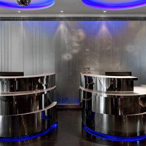 The W Hotel Lift Lobby Polished Granite Tiles And Silver Stud Mosaics By Marble And Granite Ltd 6