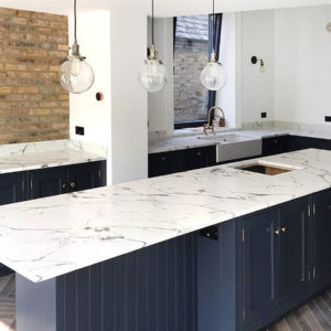 Calacatta quartz kitchen worktops