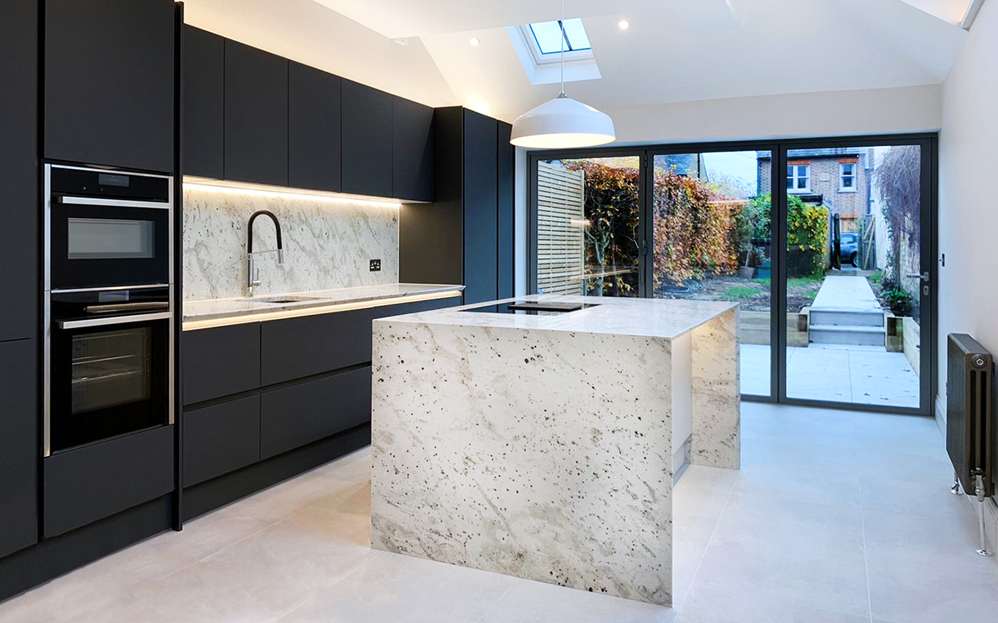 andromeda white granite kitchen