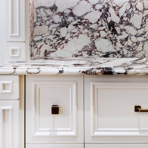 Marble worktop with custom edge profile design