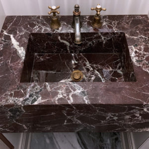 Rosso Levanto marble wash hand basin